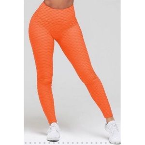 TikTok Butt Leggings Red Orange Small
